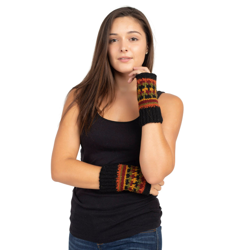 Short Multi Color Fingerless Gloves