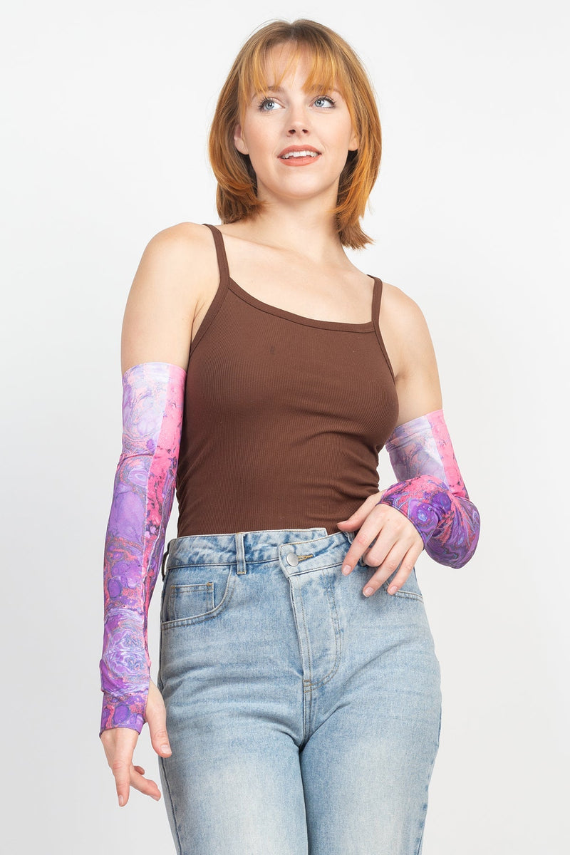 Tie Dye Print Arm Sleeves