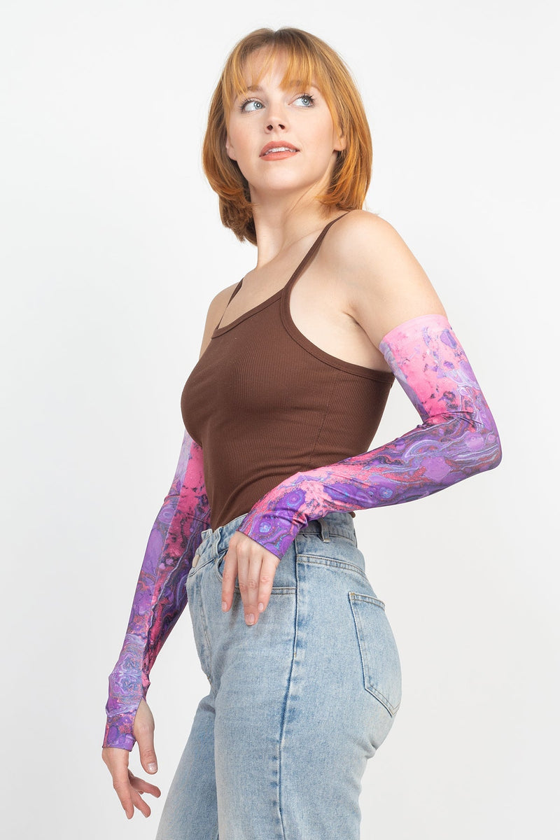 Tie Dye Print Arm Sleeves