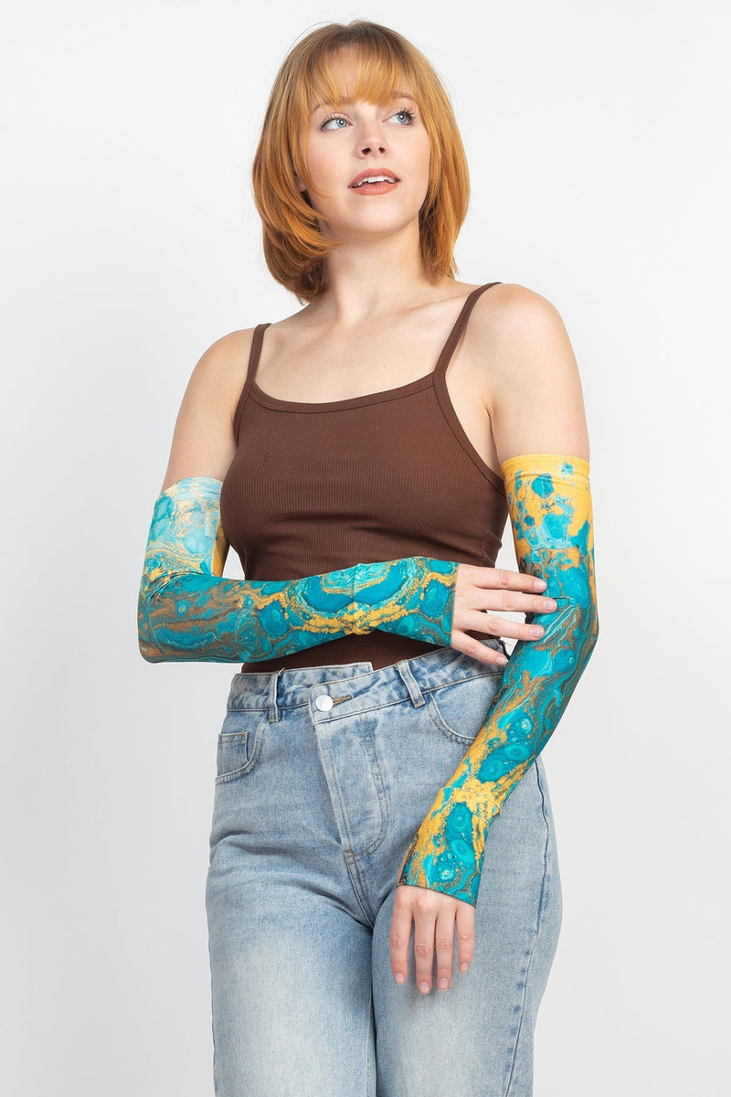 Tie Dye Print Arm Sleeves