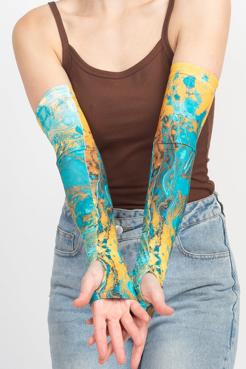 Tie Dye Print Arm Sleeves