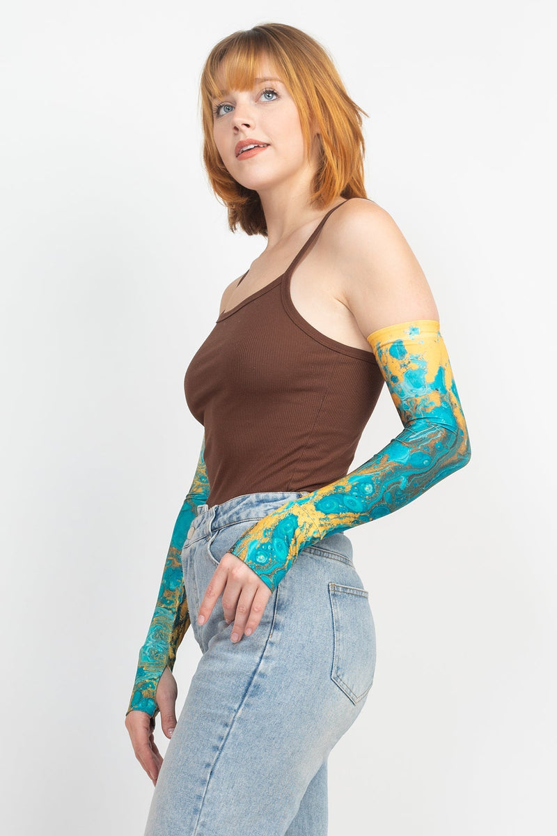 Tie Dye Print Arm Sleeves