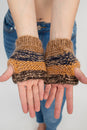 Load image into Gallery viewer, Faux Mohair Stripe Mini Palm Warmer
