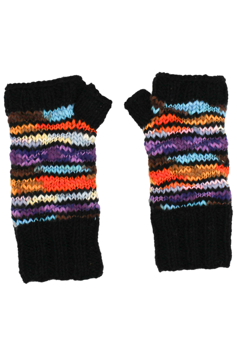 Vibrations Striped Fingerless Gloves