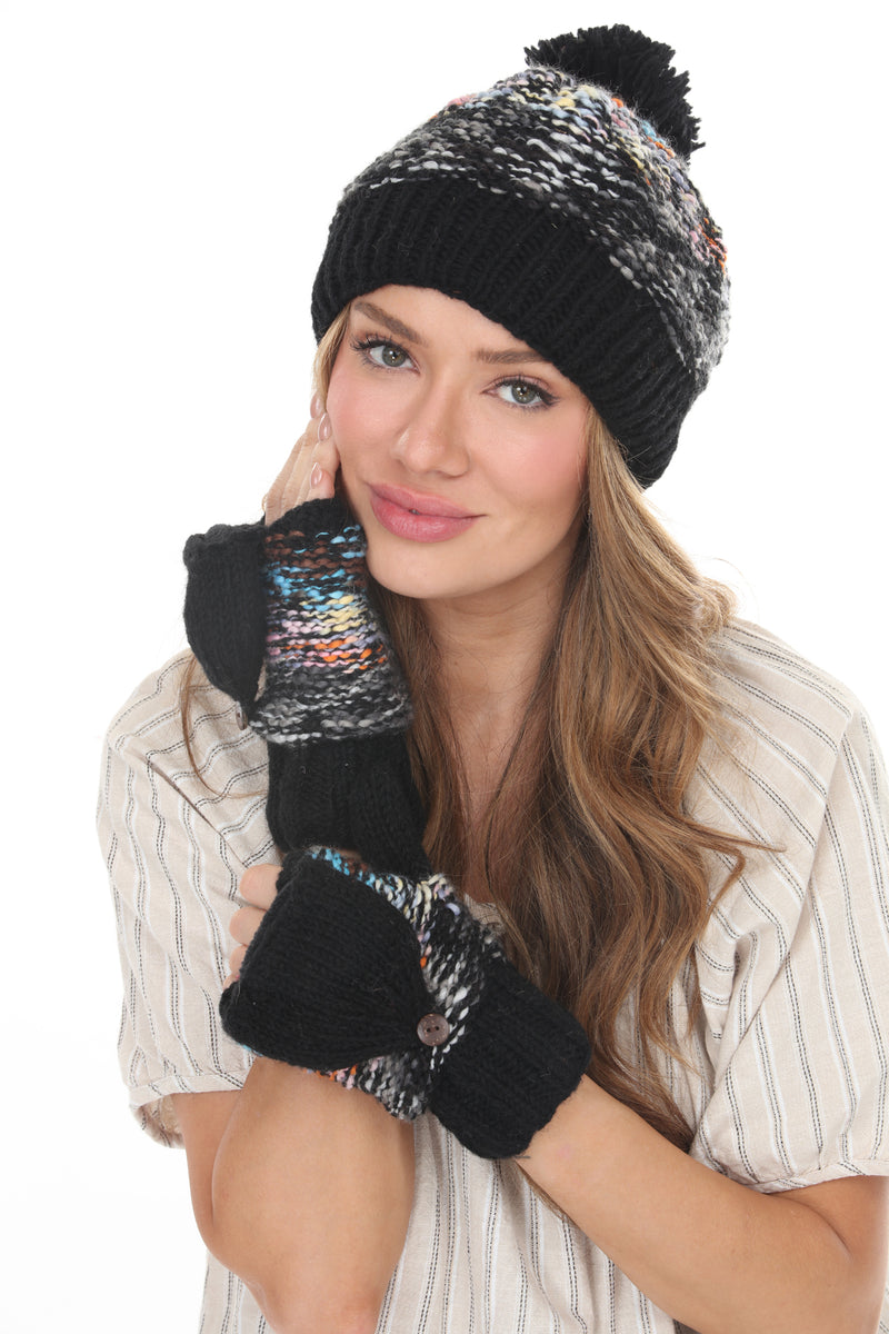 Tweedy Knit Convertible Mittens