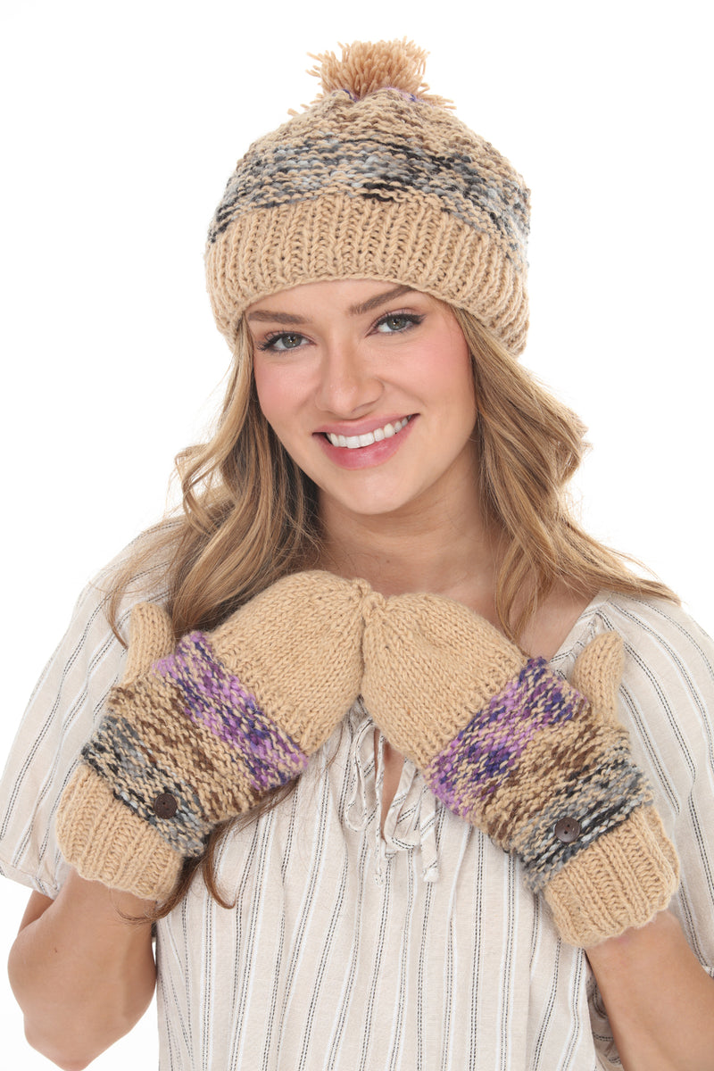 Tweedy Knit Convertible Mittens