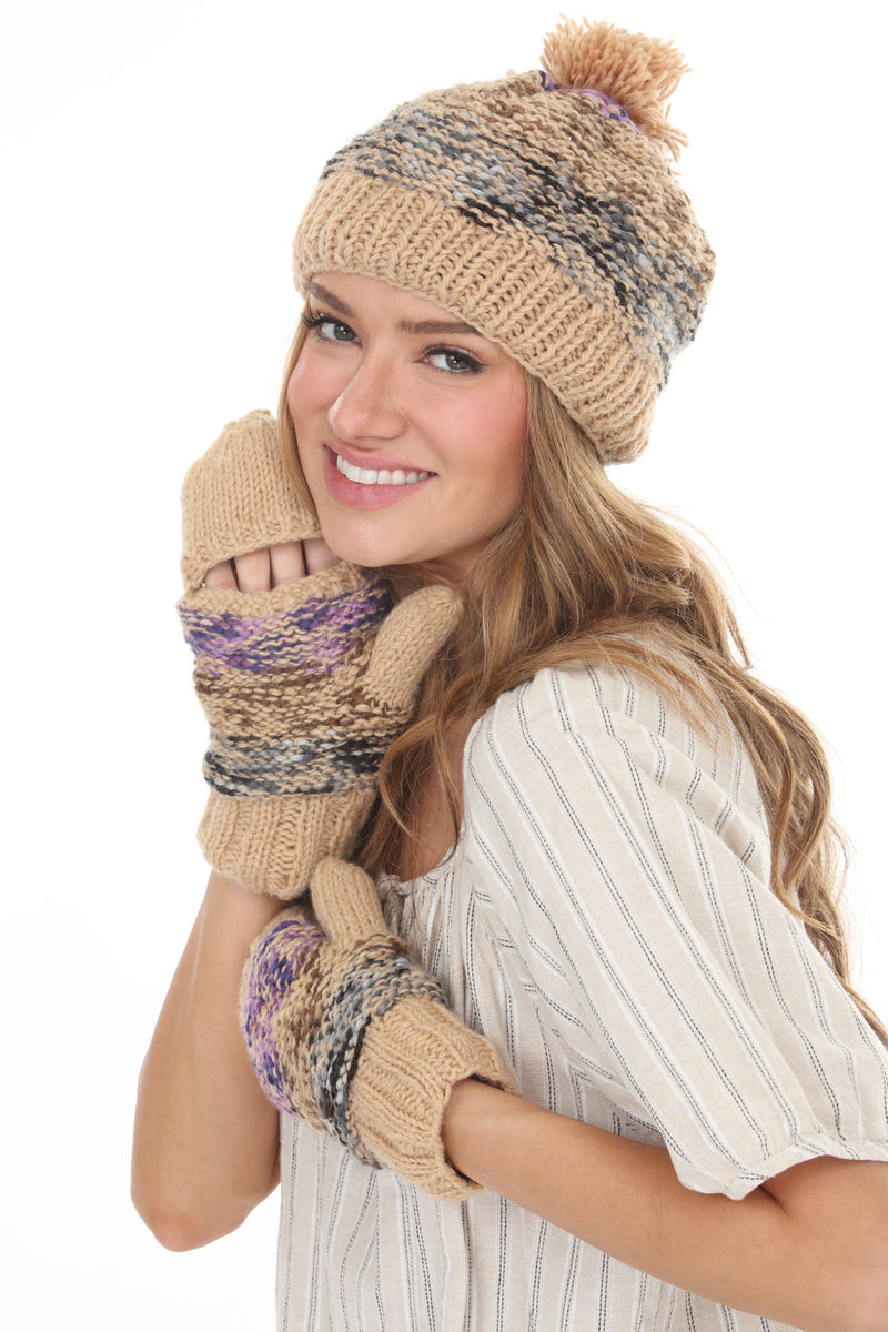 Tweedy Knit Convertible Mittens