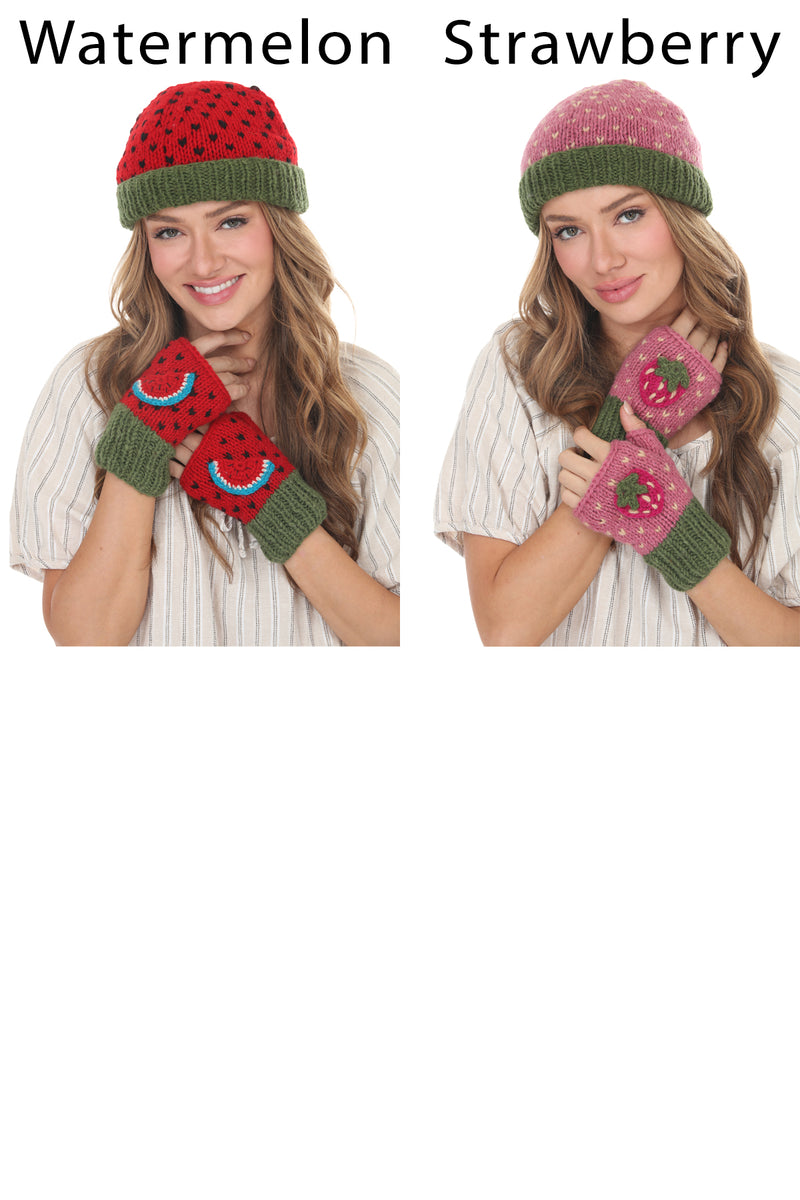 Fruit Fingerless Mittens