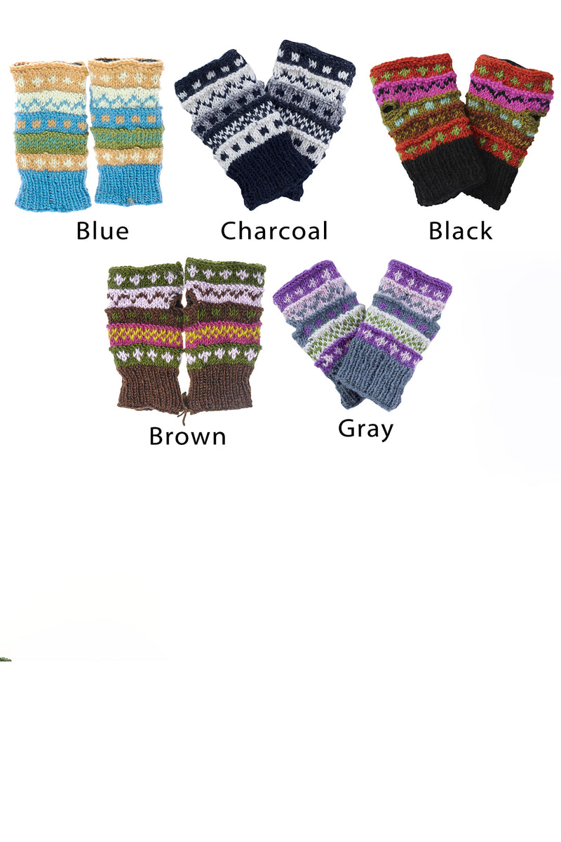 Winter hand knit handwarmer, fingerless Gloves