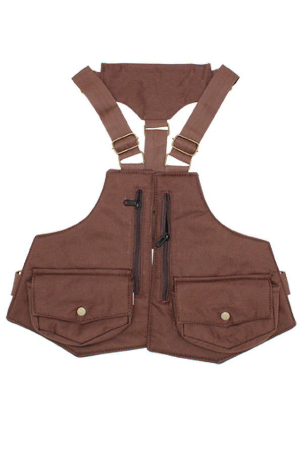 Steampunk Zip Pocket Canvas Vest Bag-One Size