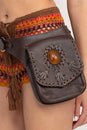 Load image into Gallery viewer, Leather Laced Stone Belt Bag
