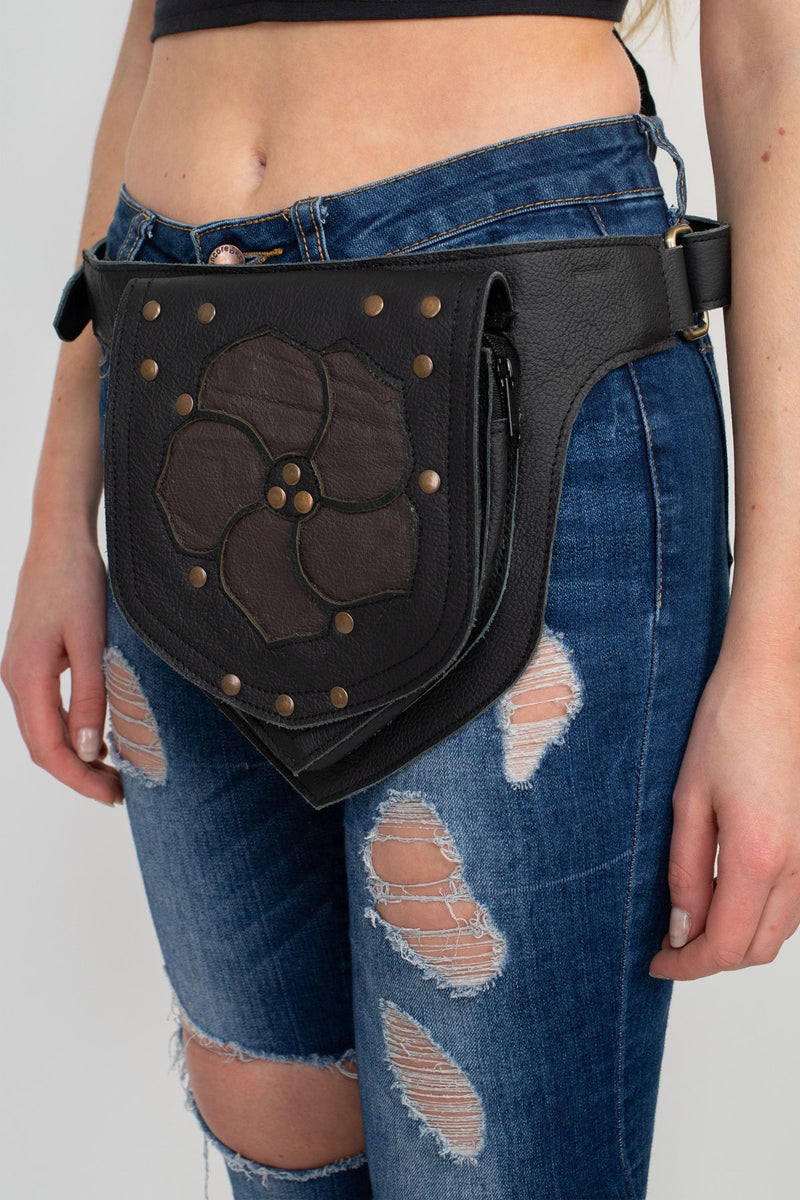 Applique Leather Belt Bag