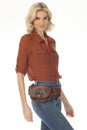 Load image into Gallery viewer, Leather Western Rivets Hip Belt
