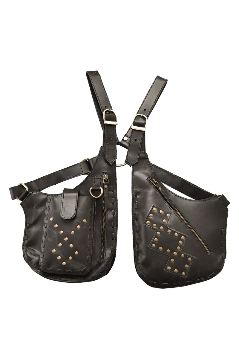 Leather Studded Festival Vest