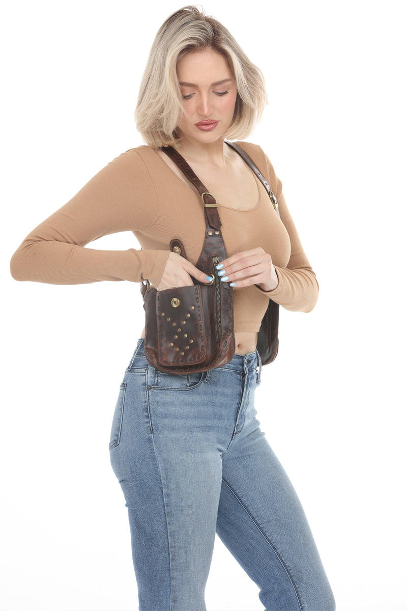 Leather Studded Festival Vest