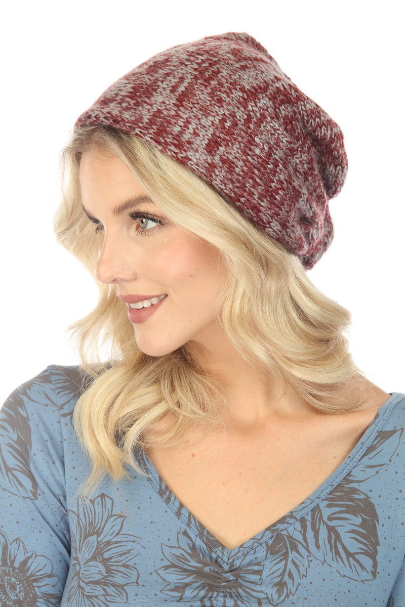 Colorblend Slouchy Beanie With Knot