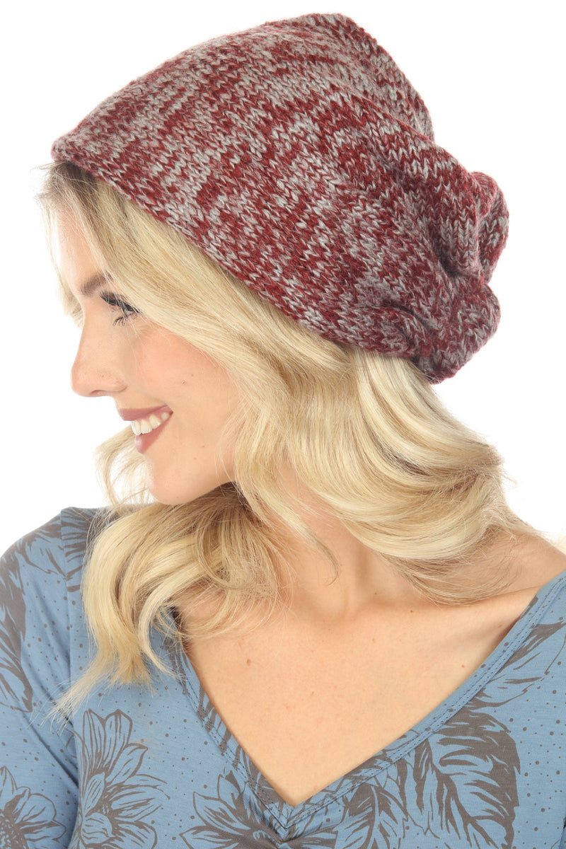 Colorblend Slouchy Beanie With Knot