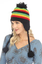 Load image into Gallery viewer, Rasta Stripe Earflap Winter Beanie Hat
