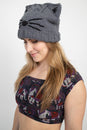 Load image into Gallery viewer, Knit Kitty Cat Beanie
