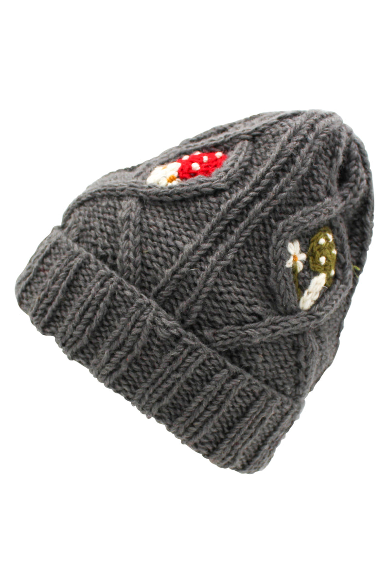 Cable Knit Mushroom Beanie