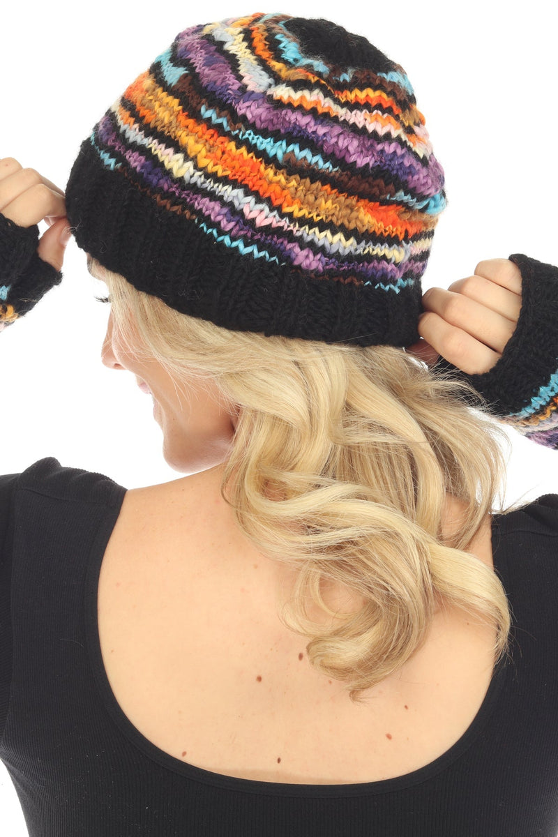 Vibrations Striped Slouchy Beanie