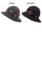Load image into Gallery viewer, Wool Kint Mushroom Hat with Brim
