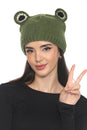 Load image into Gallery viewer, Wool FrogCharacter Green Beanie
