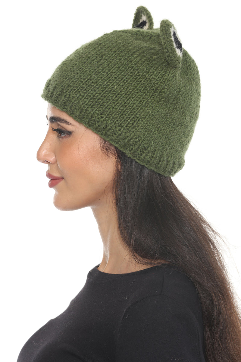 Wool FrogCharacter Green Beanie