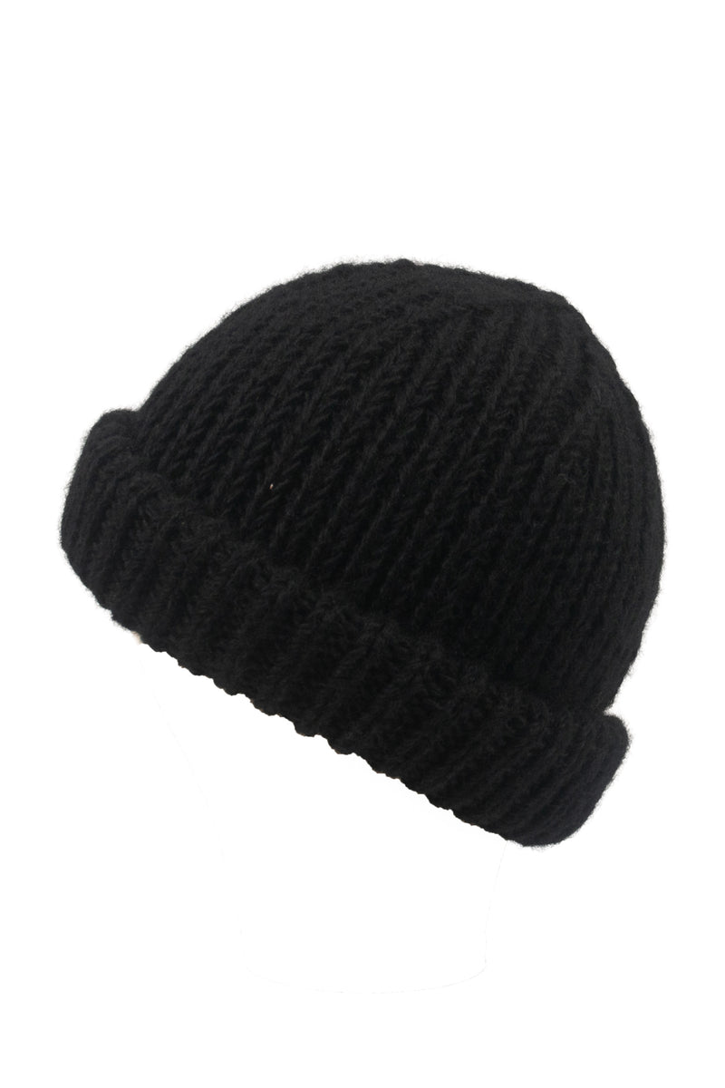 Ribbed Fine Wool Fisherman Beanie