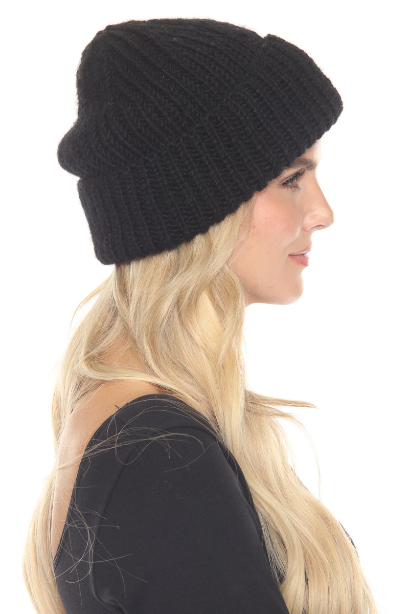 Ribbed Fine Wool Fisherman Beanie