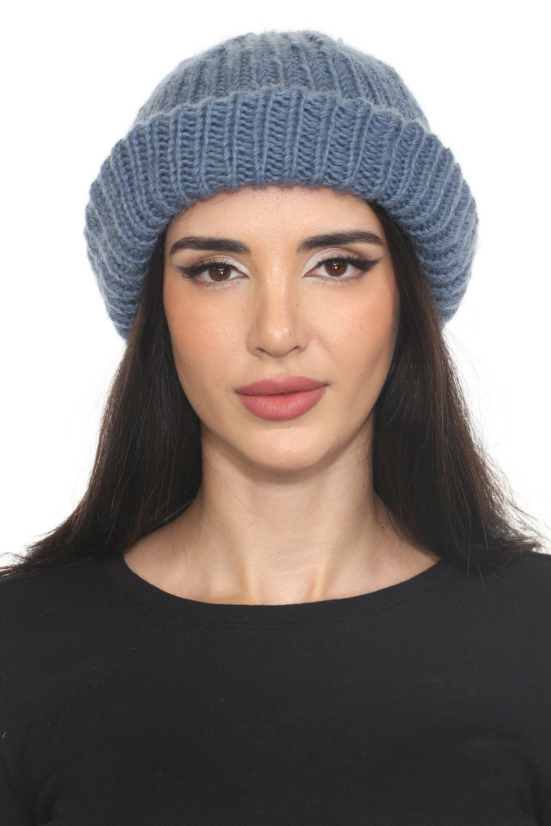 Ribbed Fine Wool Fisherman Beanie
