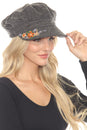 Load image into Gallery viewer, Stonewashed Embroidered Newsboy Cap
