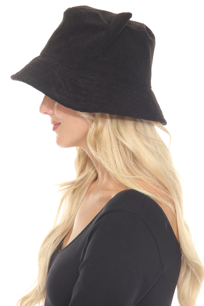 Kitty Ears Corduroy Bucket Hat