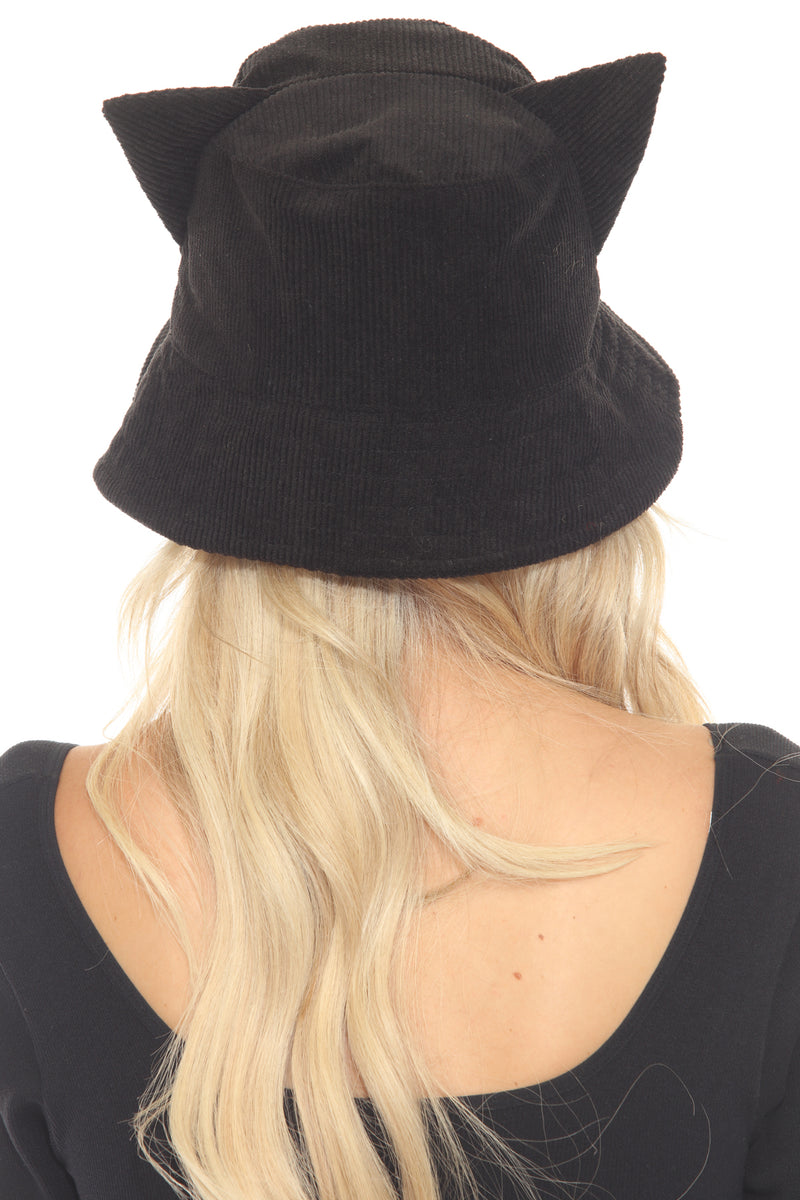Kitty Ears Corduroy Bucket Hat