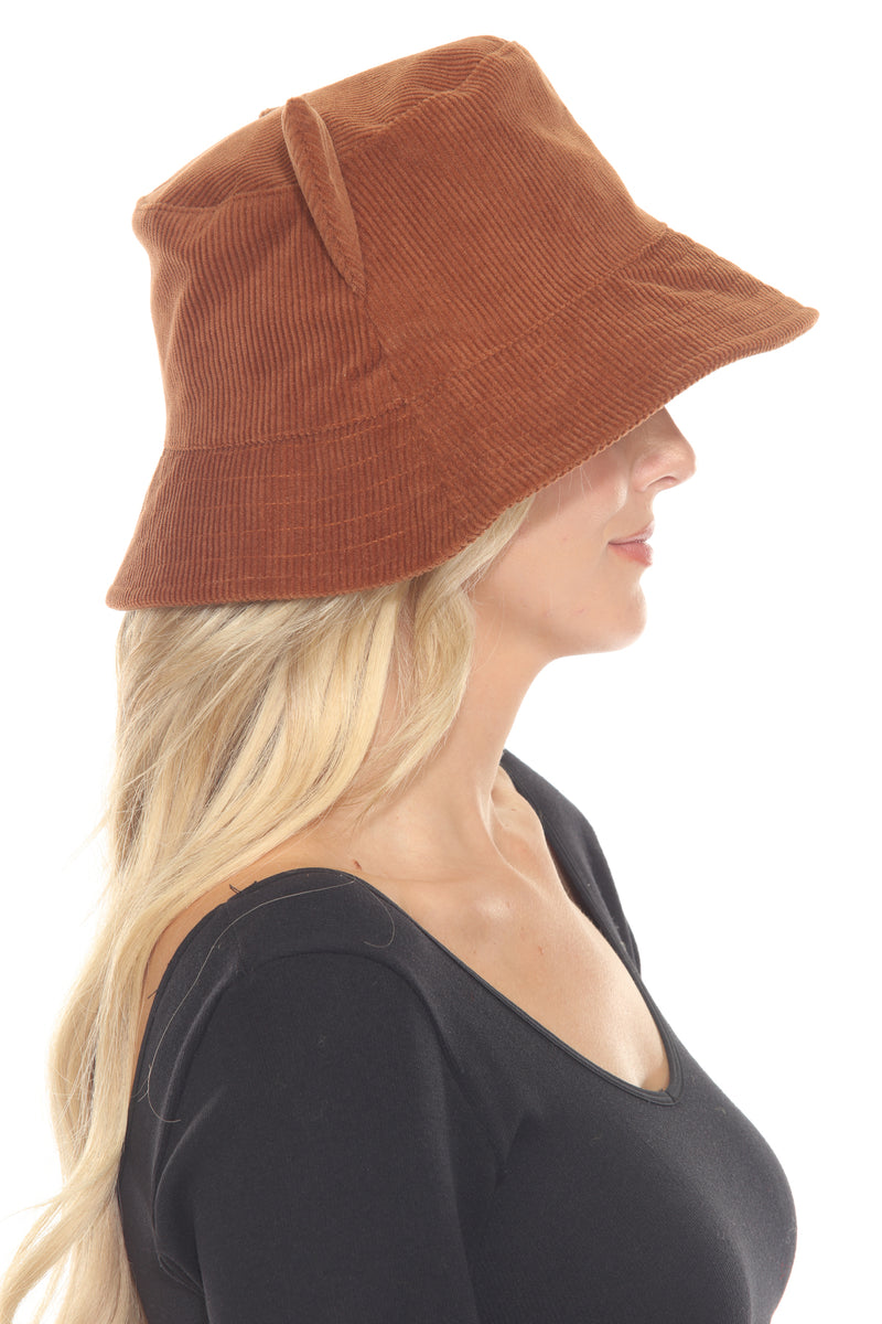 Kitty Ears Corduroy Bucket Hat