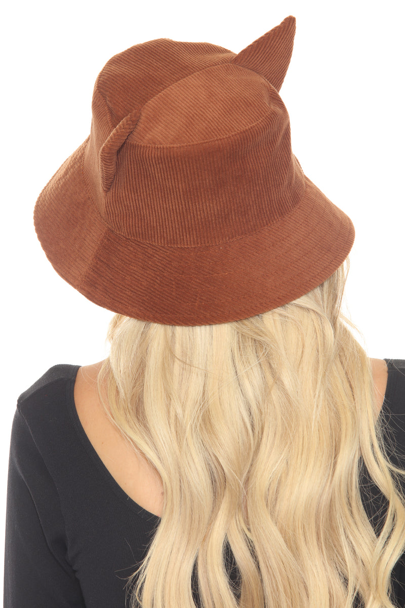 Kitty Ears Corduroy Bucket Hat