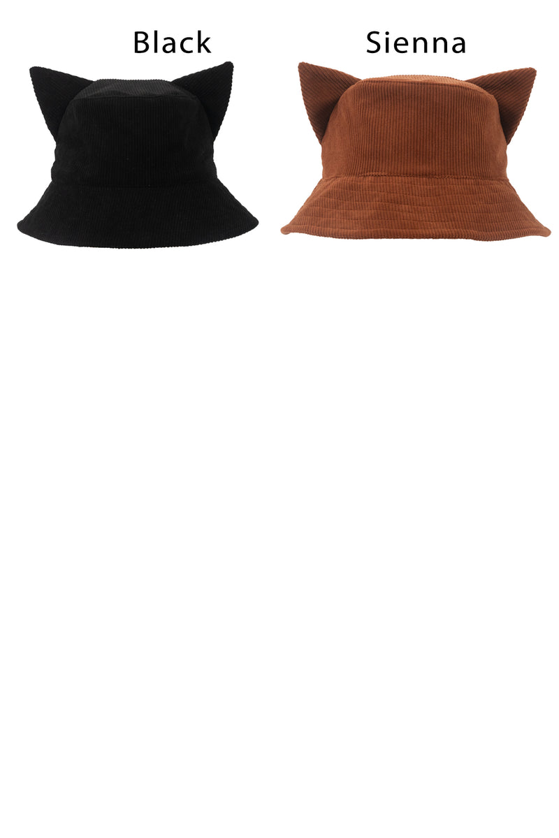 Kitty Ears Corduroy Bucket Hat