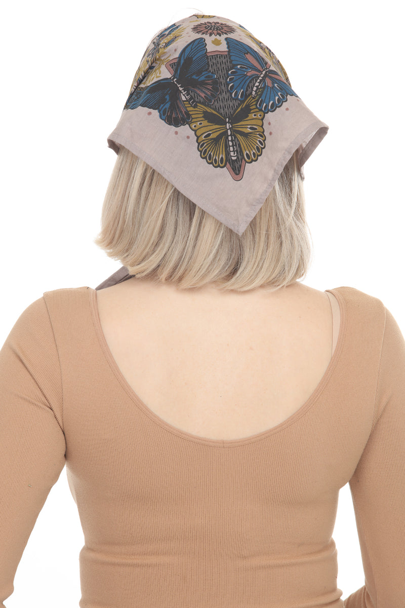 Butterfly Sunflw Head Scarf Bandana