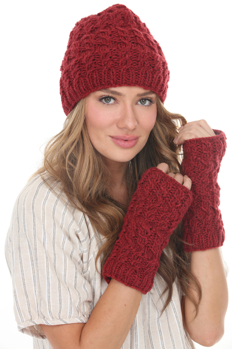 Cable Ribbed Wool Beanie