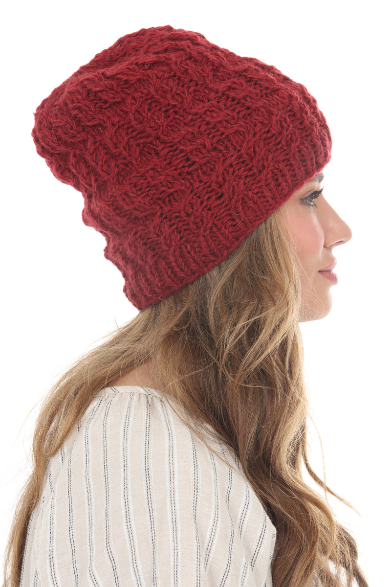 Cable Ribbed Wool Beanie
