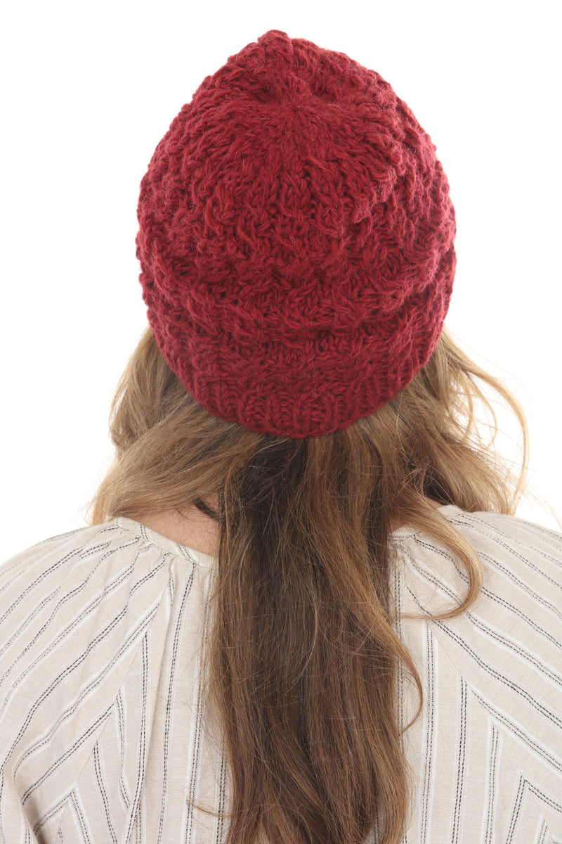 Cable Ribbed Wool Beanie
