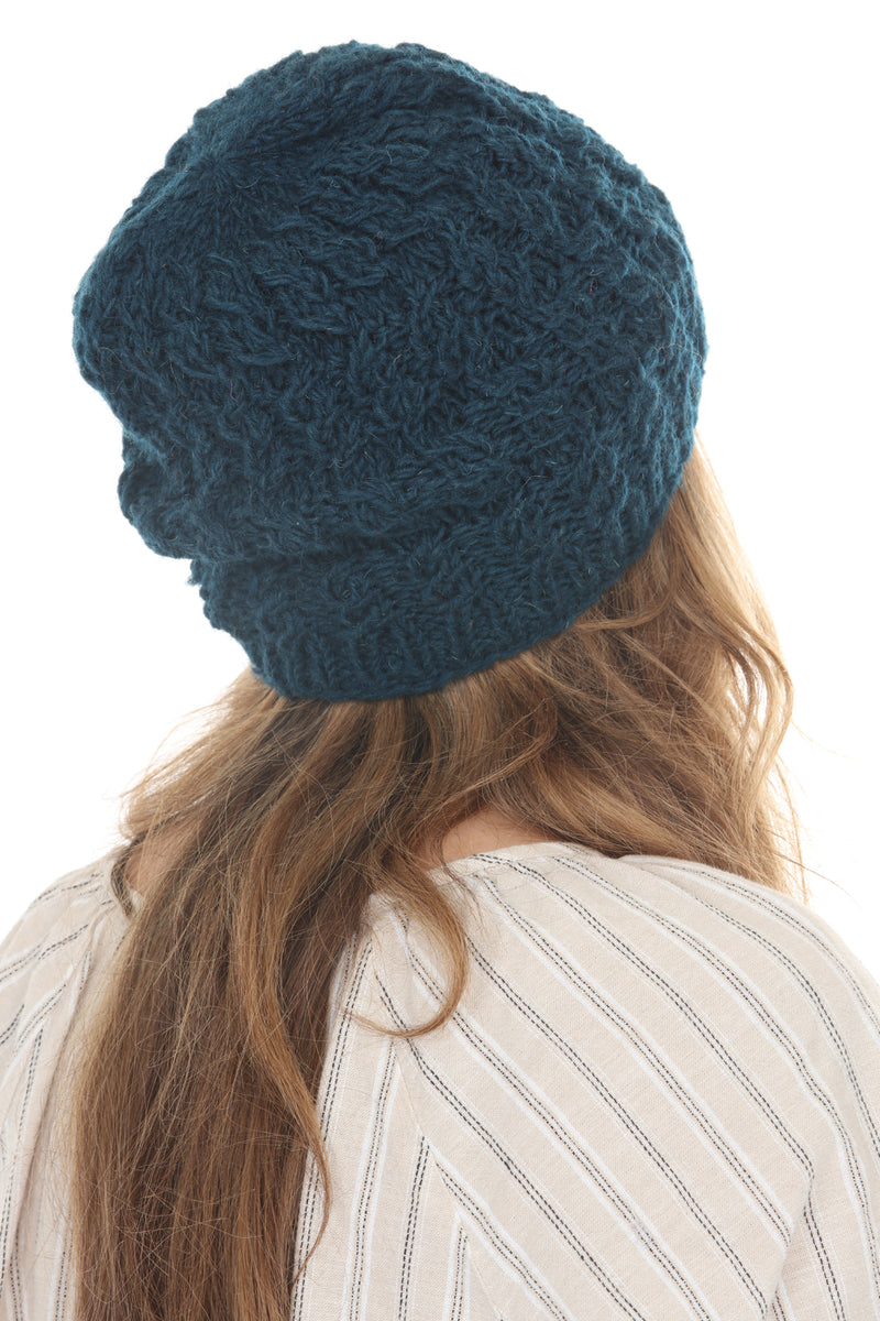 Cable Ribbed Wool Beanie