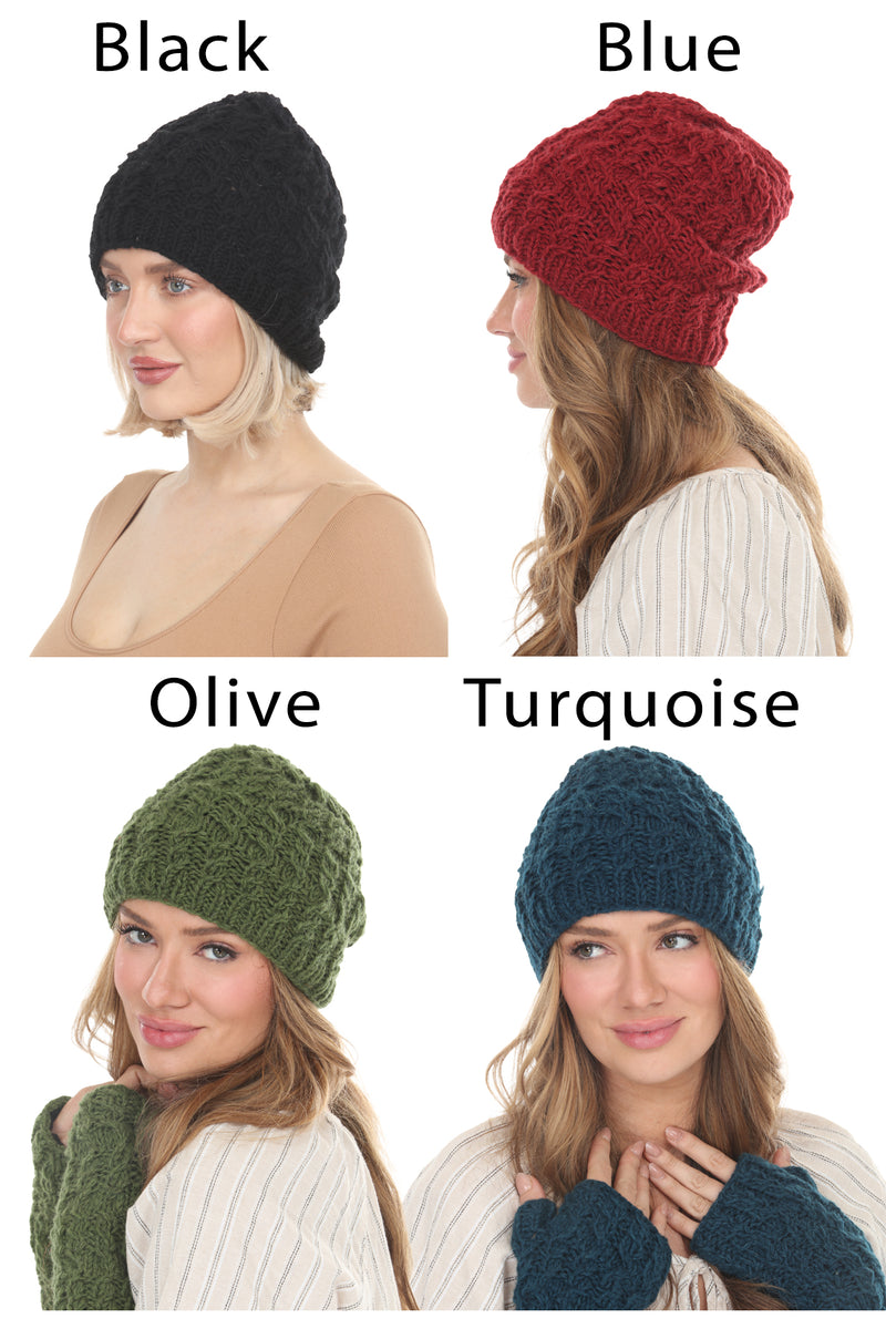 Cable Ribbed Wool Beanie