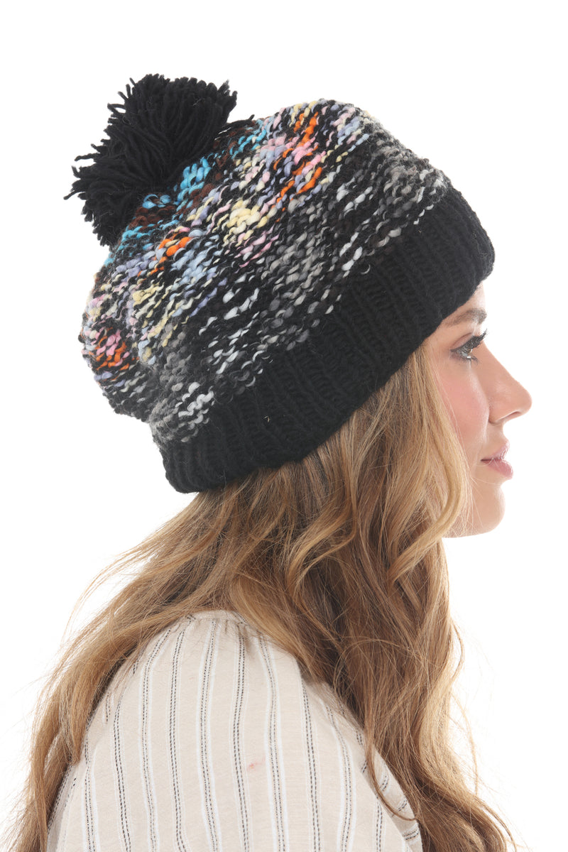 Tweedy Knit Pom Beanie