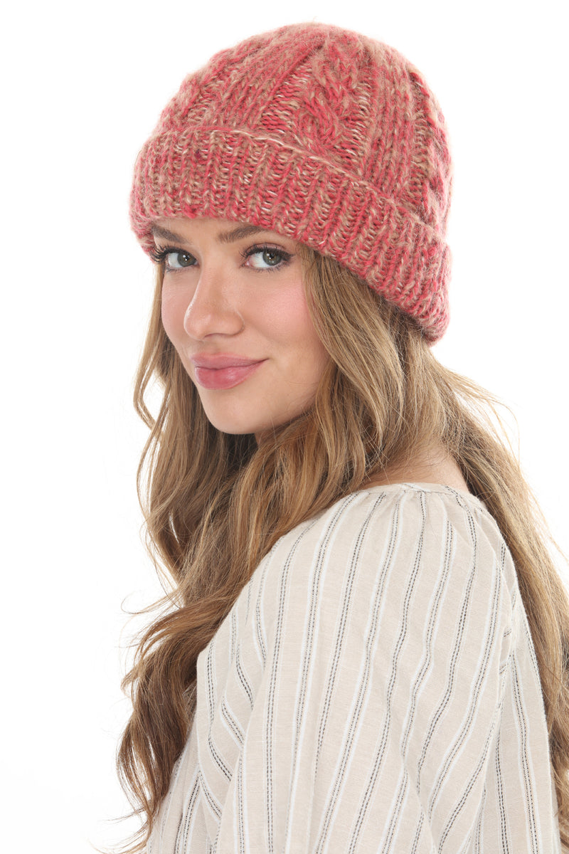 Cable Knit Faux Mohair Hat