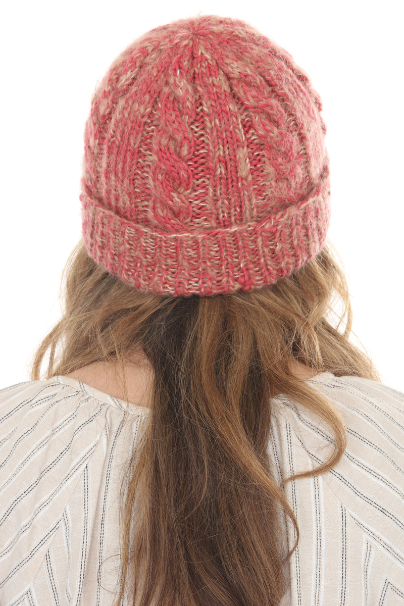 Cable Knit Faux Mohair Hat