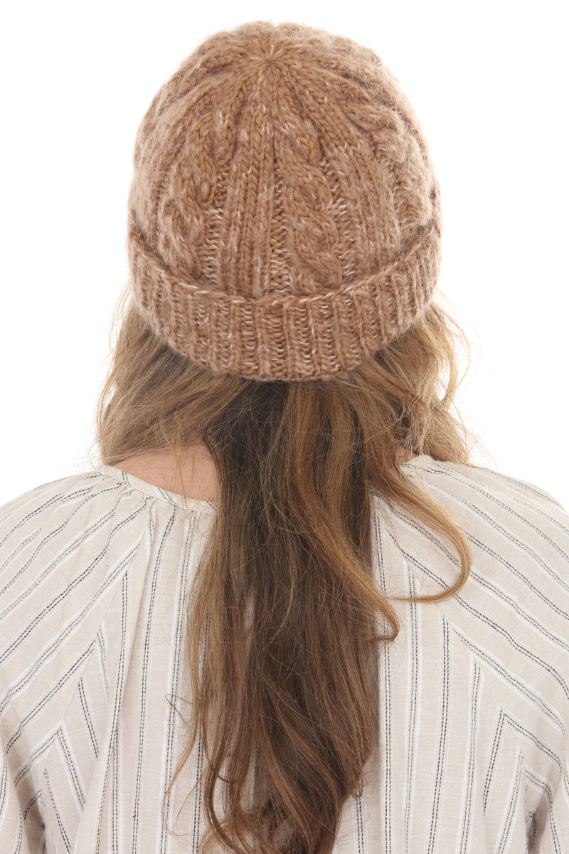 Cable Knit Faux Mohair Hat