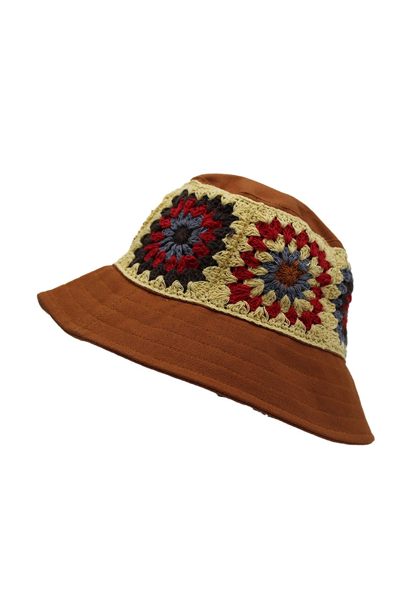 Crochet Applique Bucket Hat