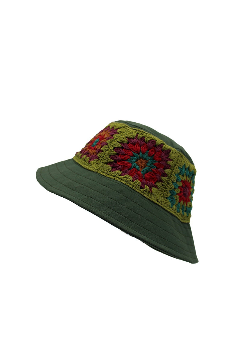 Crochet Applique Bucket Hat