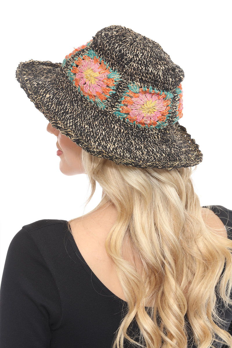 Granny Square Hemp Cotton Sun Hat